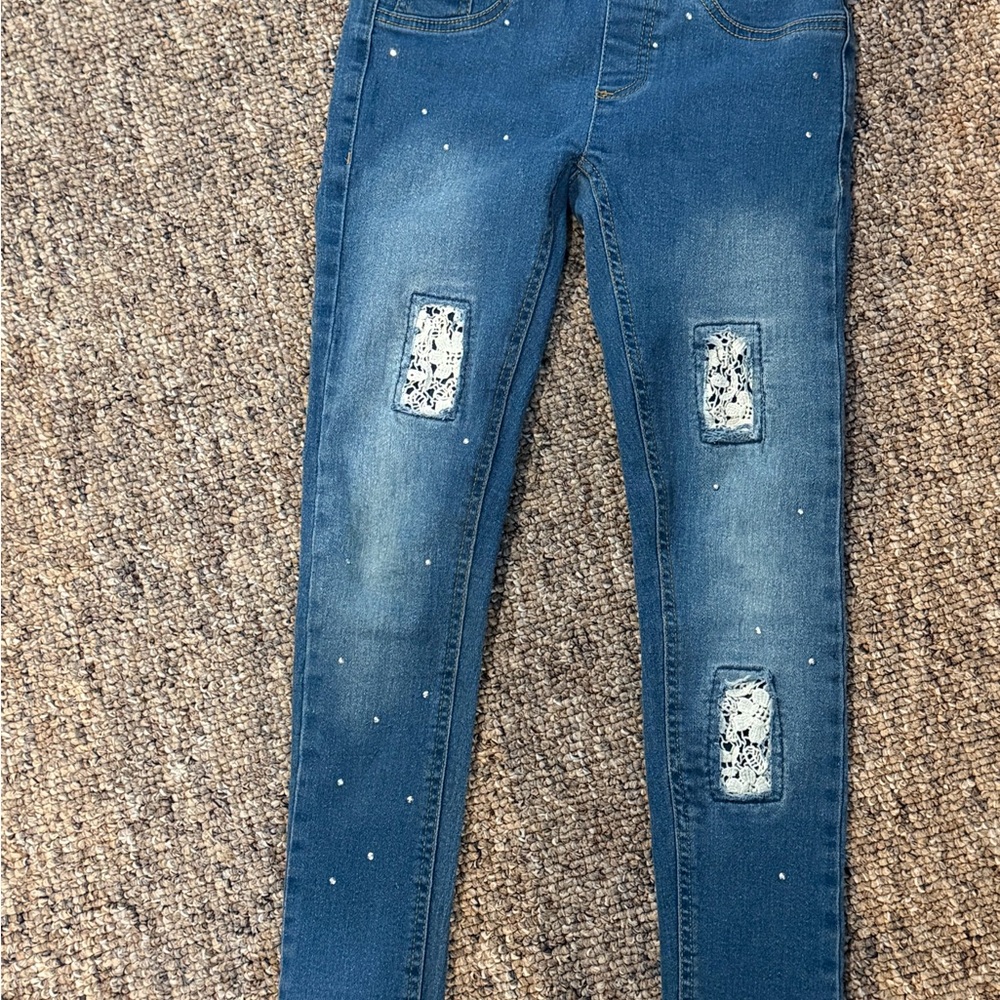 Just Love Blue Distressed Skinny Jeans